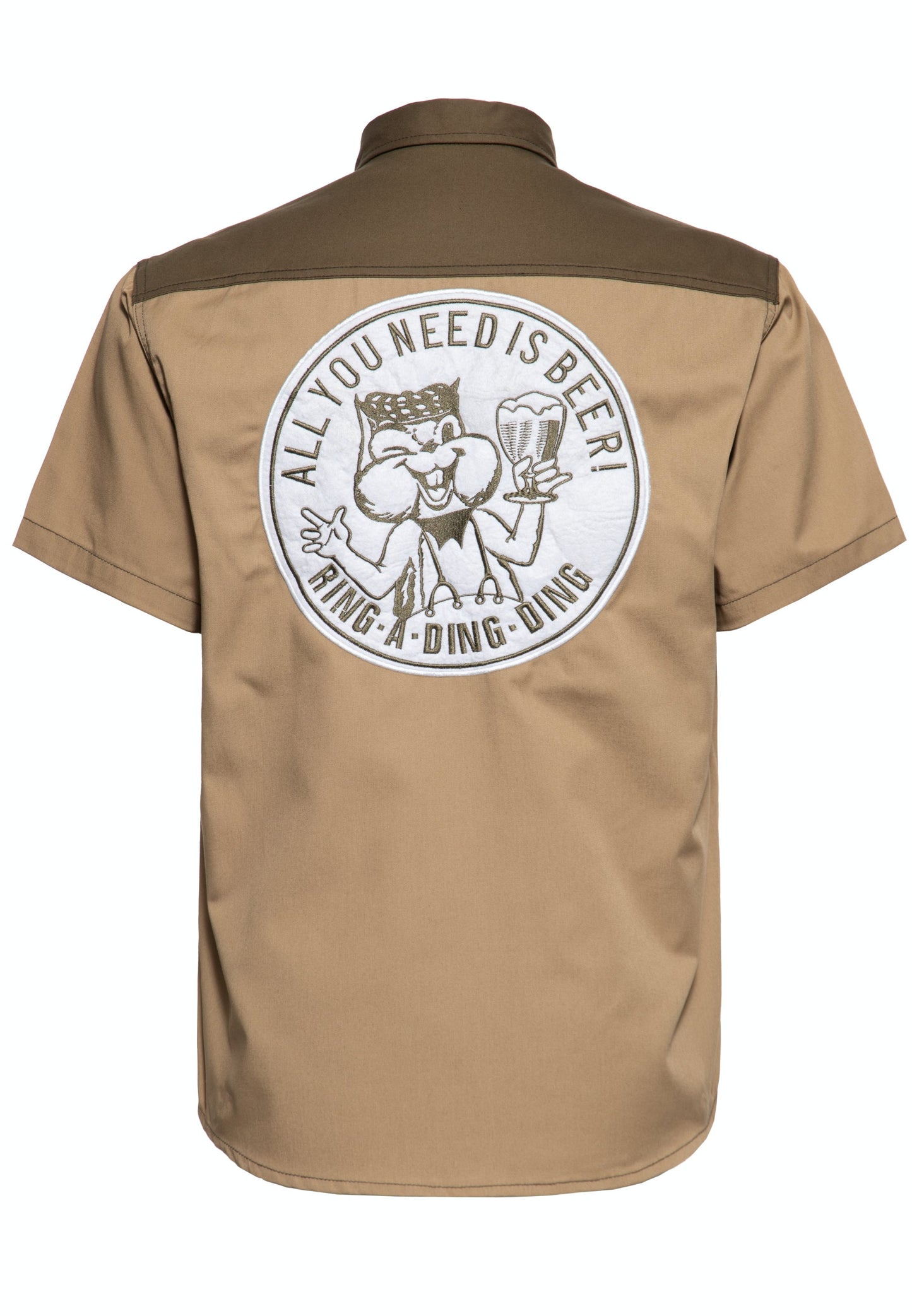 Chris – Chemise de Travail Homme à Manches Courtes avec Motif Bière