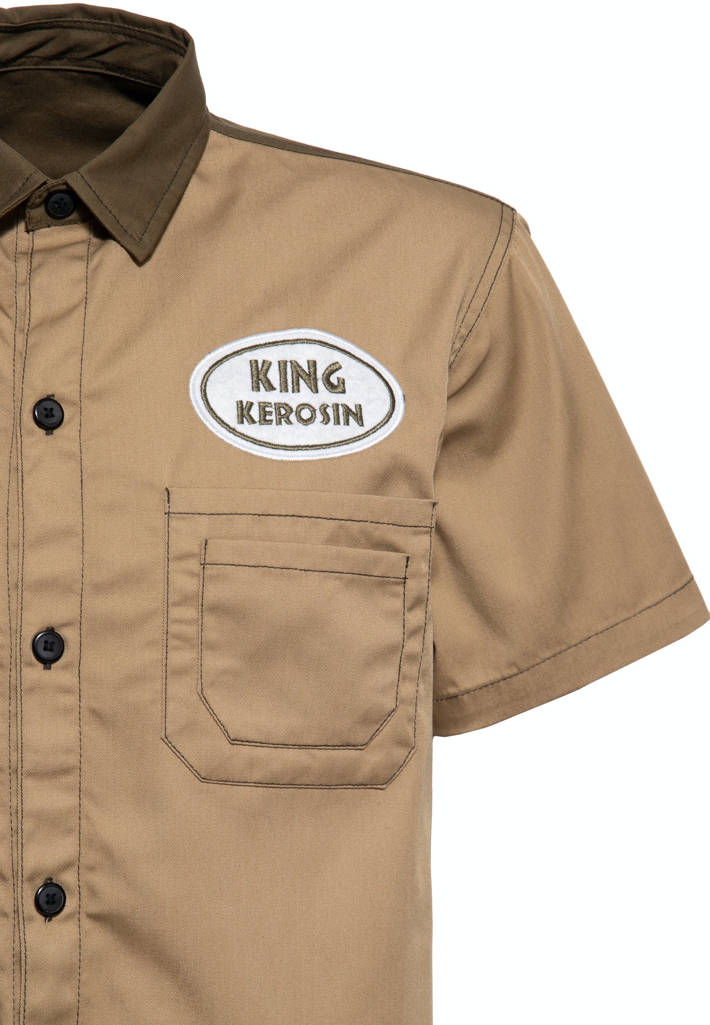 Chris – Chemise de Travail Homme à Manches Courtes avec Motif Bière