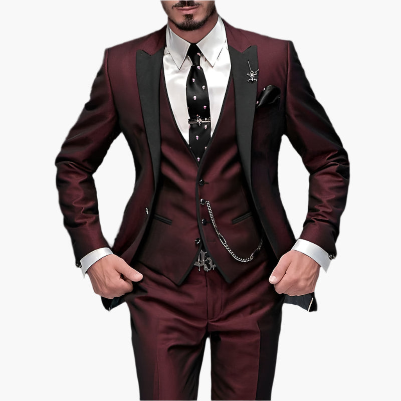 Costume 3 pièces élégant pour homme style moderne – Idéal mariage, cérémonie, événement