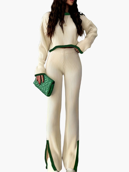 Ensemble deux pièces femme style élégant pour automne/hiver – tenue décontractée à la mode