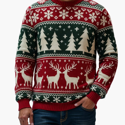 Pull de Noël homme à motifs festifs pour fêtes et hiver