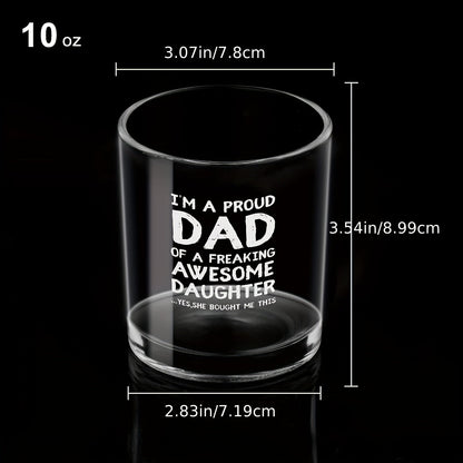 Whiskey Glass for Men – Humorous Gift for Dad, Classic Style, Perfect for Father's Day or Birthday