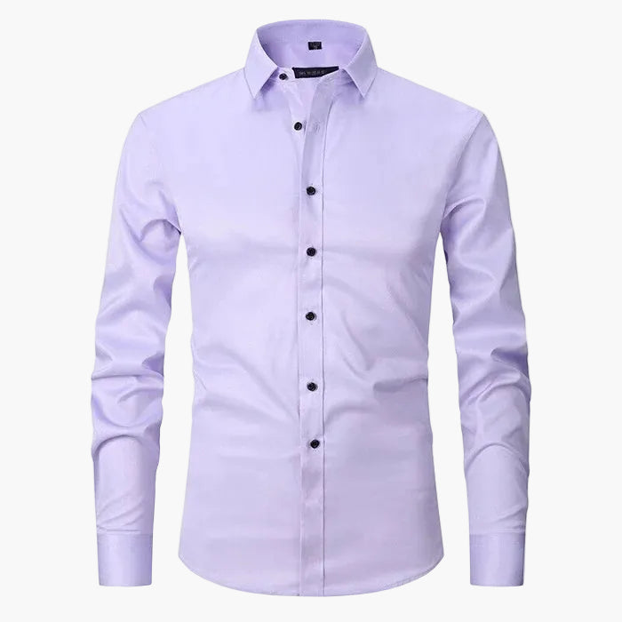 Camisa Ajustada para Hombre Elegante de Negocios y Casual – Mangas Largas, Estilo Moderno