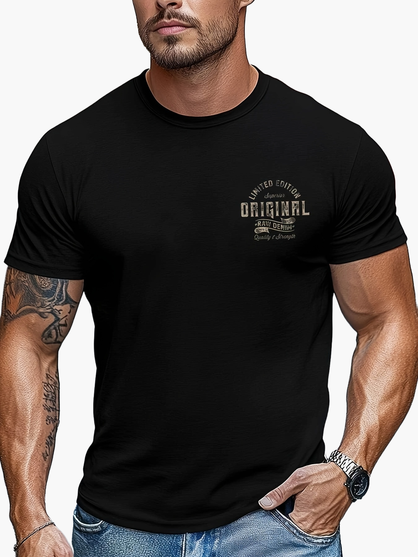 T-shirt homme style casual imprimé original édition limitée – mode urbaine décontractée