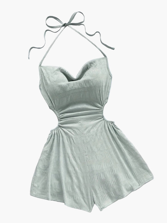 Combishort Femme Élégante à Col Bénitier et Dos Nu – Style Vacances, Coupe Moderne