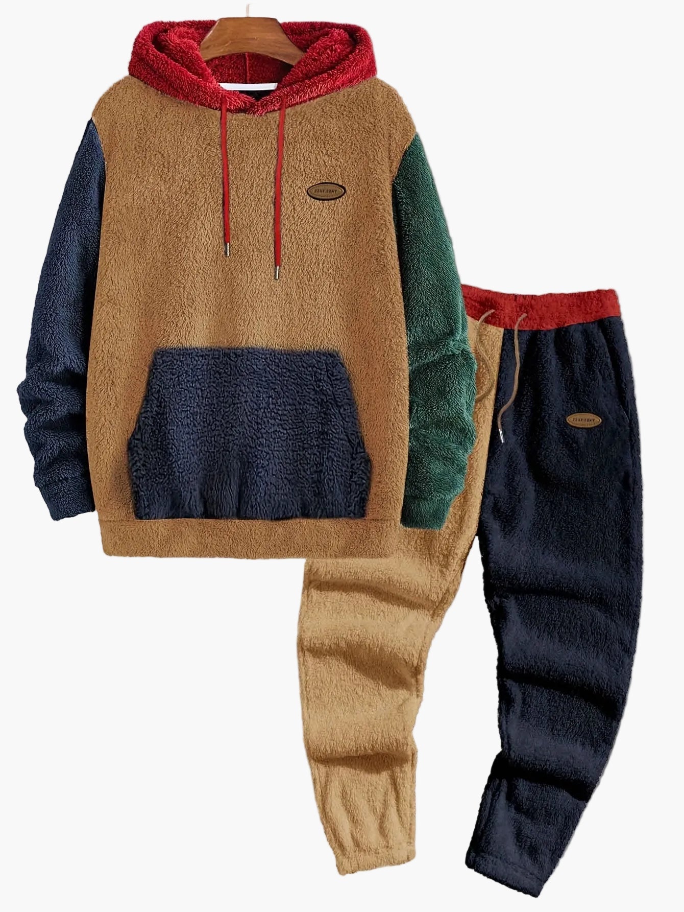 Ensemble décontracté homme à capuche style polaire pour automne/hiver