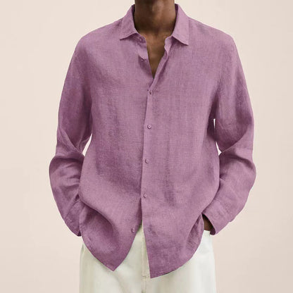 Terrence – Chemise en coton et lin décontractée pour hommes de grande taille