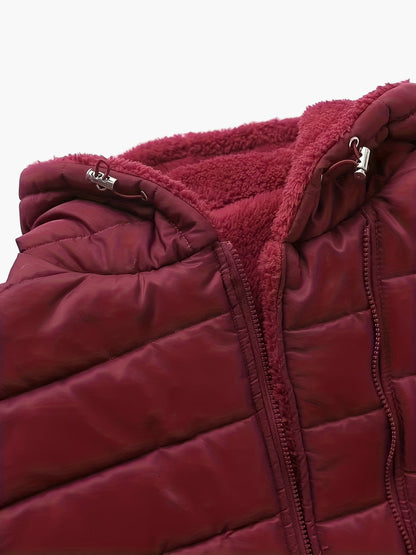 Manteau matelassé à capuche pour femme style urbain chaud