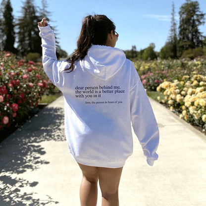 Sue – Sweat à Capuche Imprimé Lettre avec Poche Kangourou
