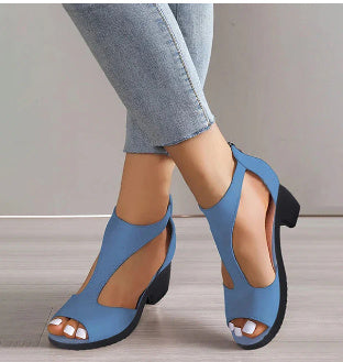 Claire – Sandales à Talons Hauts avec Fermeture Éclair et Bout Ouvert