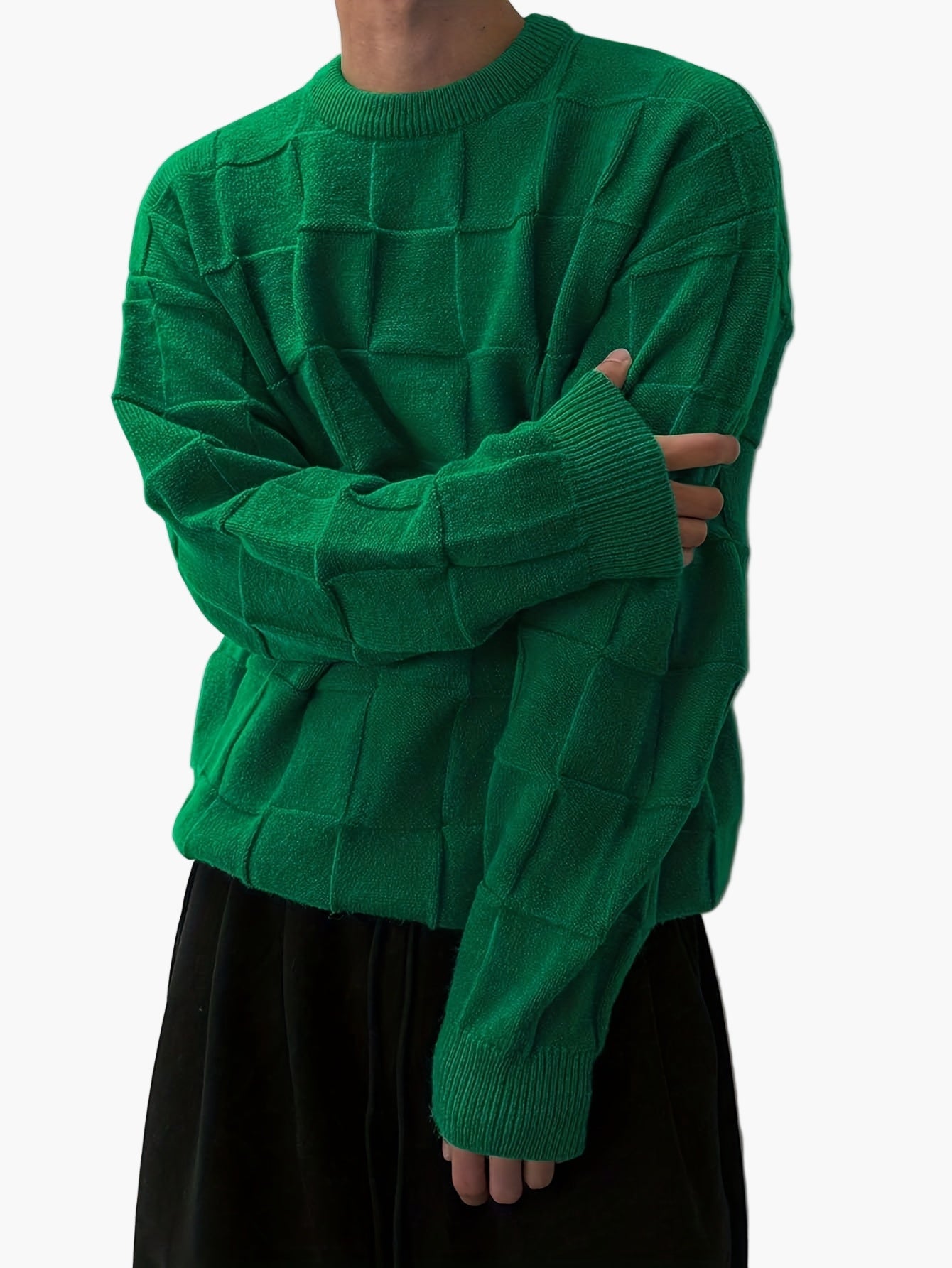 Pull Streetwear à Carreaux Homme Style Urbain Décontracté