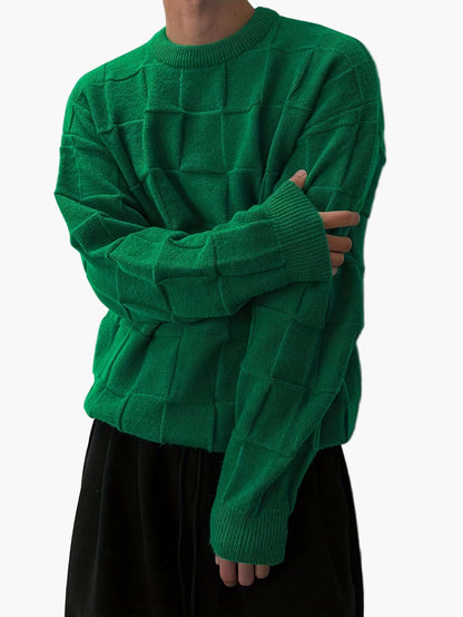 Pull Streetwear à Carreaux Homme Style Urbain Décontracté