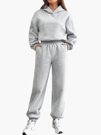 Ensemble de survêtement décontracté pour femme - sweat à capuche et pantalon jogging - Style urbain confortable