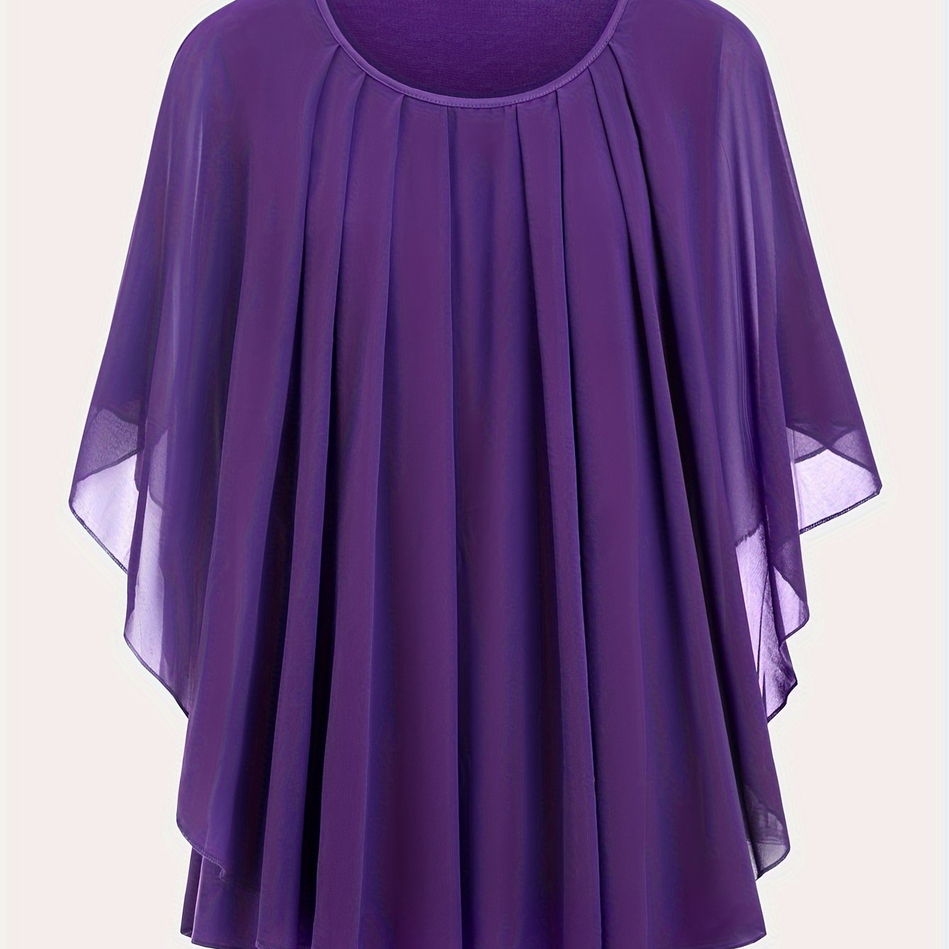 Blouse cape élégante femme grande taille style soirée ample