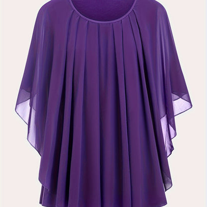 Blouse cape élégante femme grande taille style soirée ample