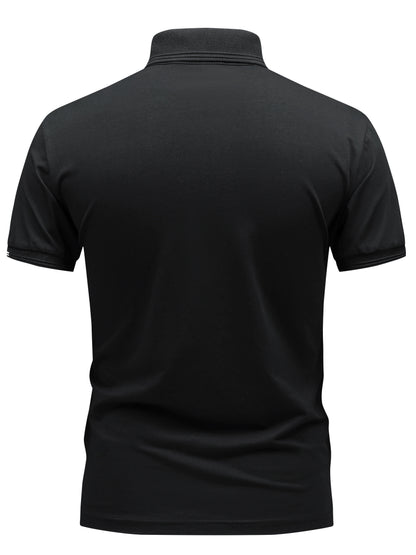 Polo décontracté pour homme à col boutonné style urbain