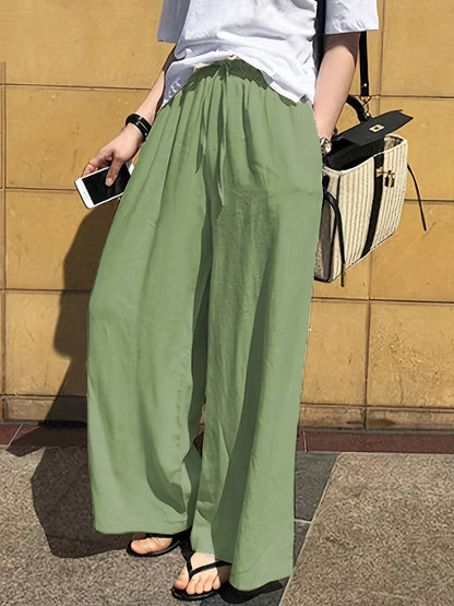 Pantaloni larghi donna stile casual chic con vita a coulisse – Ideali per primavera ed estate