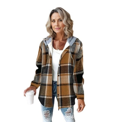 Emma – Veste en Laine à Grands Carreaux