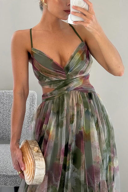 Abito lungo maxi fiorito stile serata per donna – Elegante e bohémien raffinata