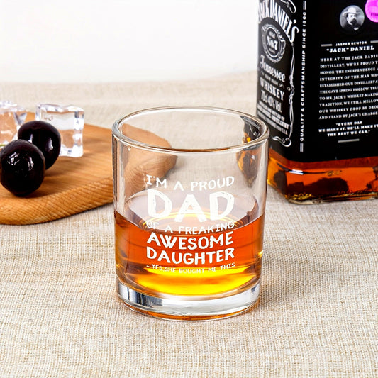Verre à whisky pour homme – Cadeau humoristique pour papa, style classique, idéal fête des pères ou anniversaire
