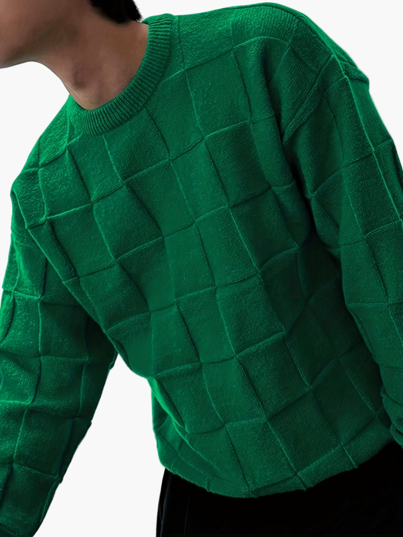 Pull Streetwear à Carreaux Homme Style Urbain Décontracté