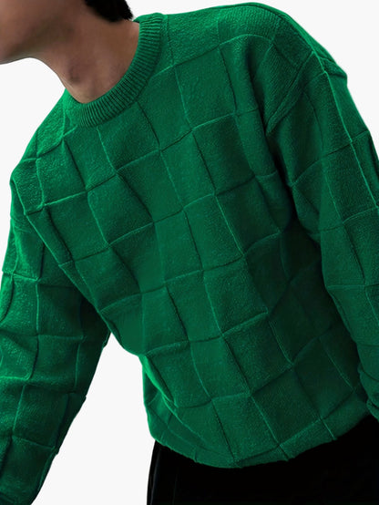 Pull Streetwear à Carreaux Homme Style Urbain Décontracté