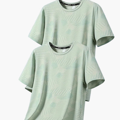 Camiseta casual para hombre estilo tropical transpirable de manga corta - Pack de 2, ideal para el verano