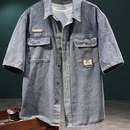 Chemise à Manches Courtes pour Homme Style Décontracté Urbain Vintage