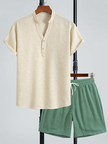 Ensemble Décontracté Homme Deux Pièces Style Moderne pour Été et Loisirs