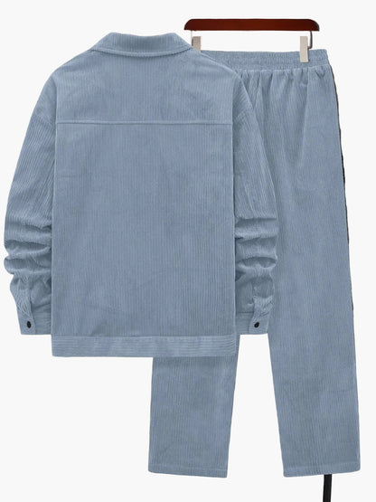 Ensemble décontracté homme style urbain veste et pantalon, idéal automne-hiver