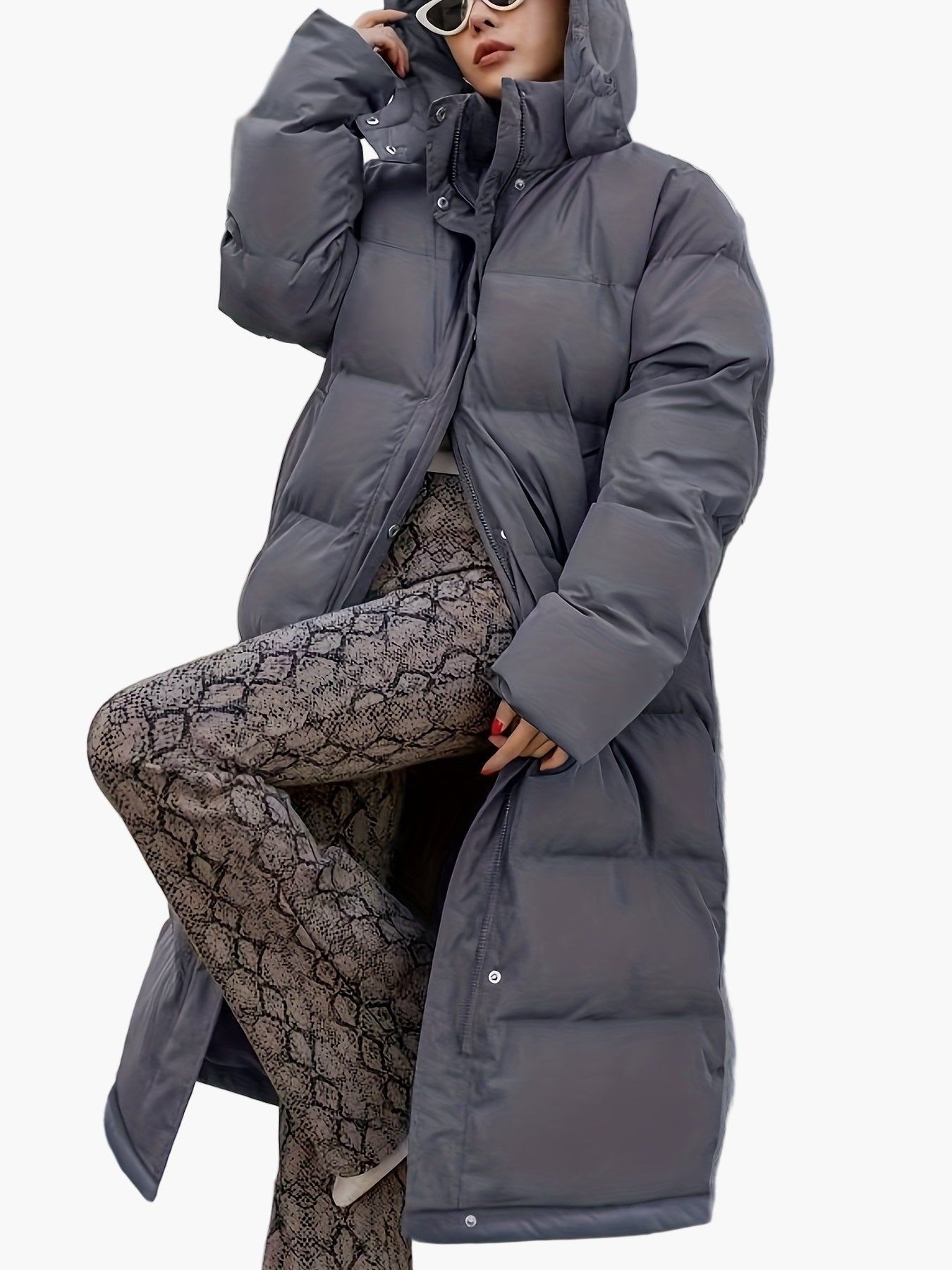Doudoune Longue Élégante Femme Style Urbain Hiver