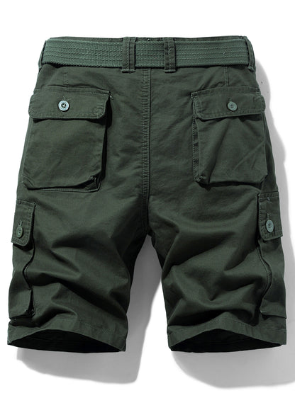 Casual short cargo shorts for men with multiple pockets and belt – Ideal for summer and outdoor activities