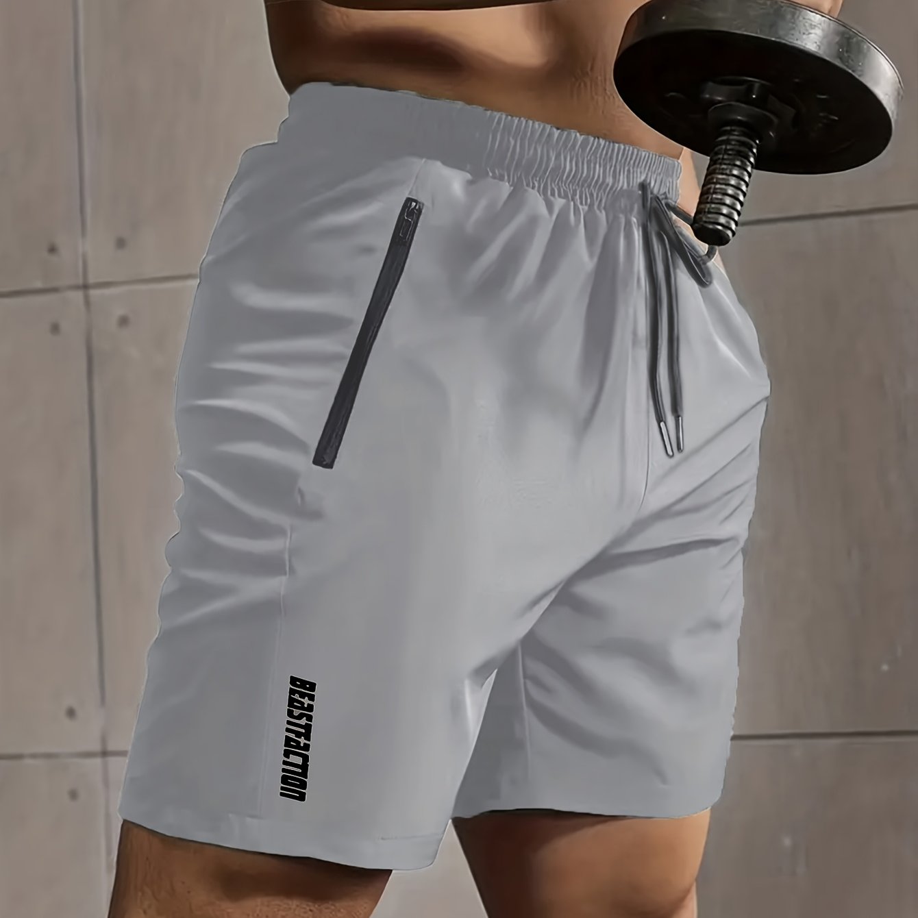 Korte sportbroek voor heren in fitnessstijl met ritszakken - Ideaal voor training en sportschool