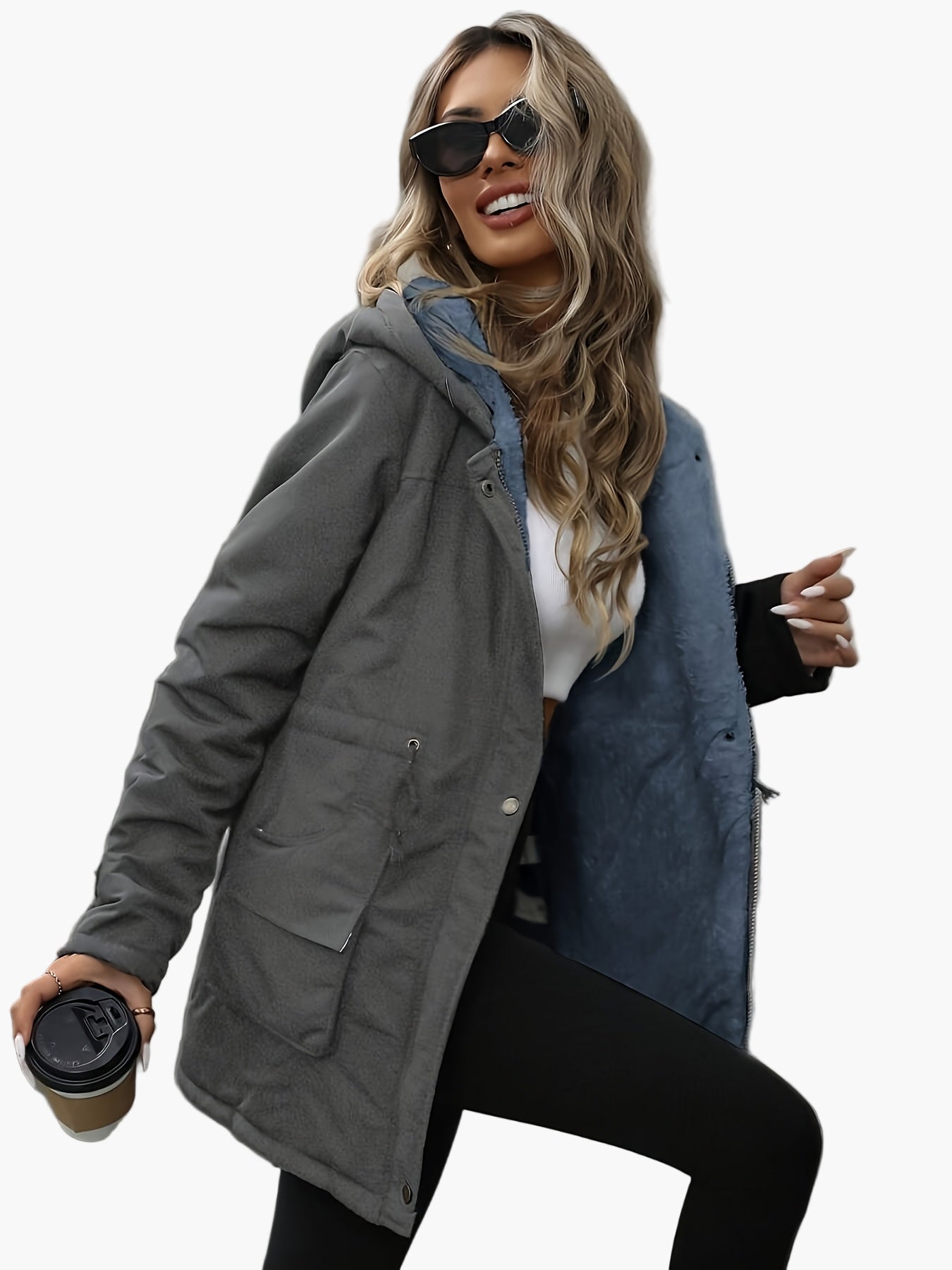 Parka femme à capuche style décontracté pour l'hiver