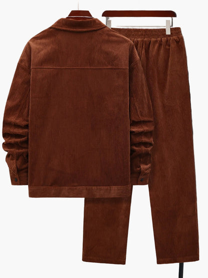Ensemble décontracté homme style urbain veste et pantalon, idéal automne-hiver
