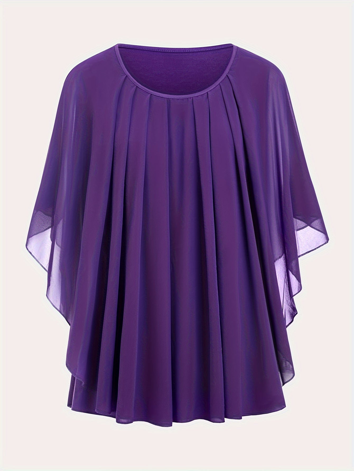 Blouse cape élégante femme grande taille style soirée ample