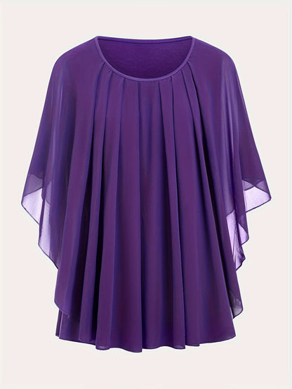 Blouse cape élégante femme grande taille style soirée ample