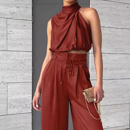 Ann – Ensemble Débardeur et Pantalon Large Sans Manches