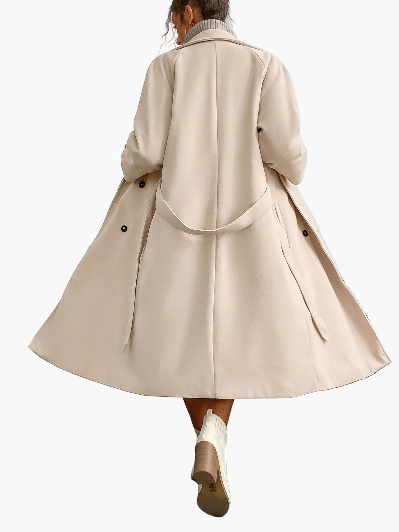 Manteau long élégant pour femme style urbain automne hiver