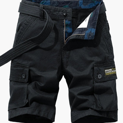Casual short cargo shorts for men with multiple pockets and belt – Ideal for summer and outdoor activities