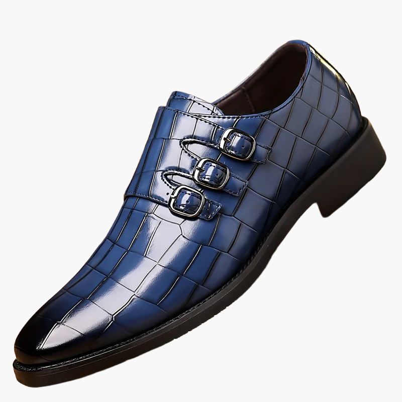 Scarpe eleganti da uomo con tripla fibbia stile vintage – eleganza formale e urbana