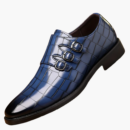 Scarpe eleganti da uomo con tripla fibbia stile vintage – eleganza formale e urbana