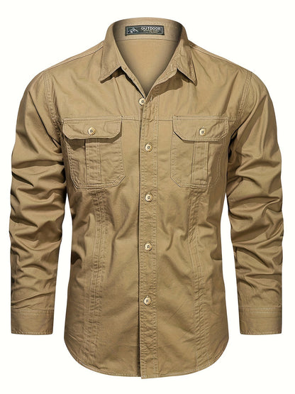 Men's casual long-sleeve shirt in outdoor style – Ideal for weekends and leisure activities