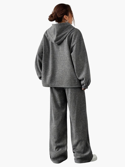 Ensemble de survêtement ample pour femme à capuche – Style décontracté et confortable pour l'automne/hiver