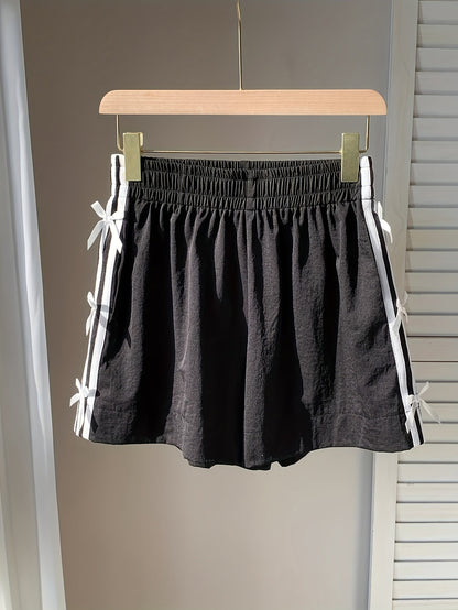 Top corto casual para mujer estilo vacaciones con nudos laterales y bandas deportivas