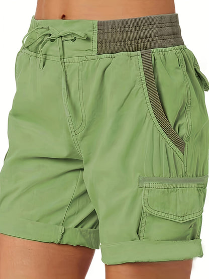 Shorts casual da donna stile cargo con tasche e coulisse – Ideali per l'estate e il tempo libero