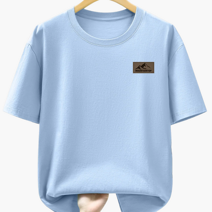 Casual men's T-shirt with mountain print, sporty style – Ideal for leisure and weekends