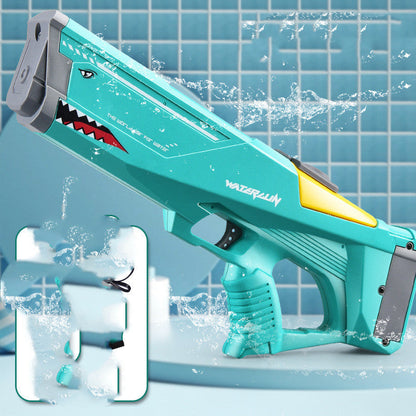 Pistolet à eau électrique style requin pour enfants et adolescents - Jouet interactif extérieur