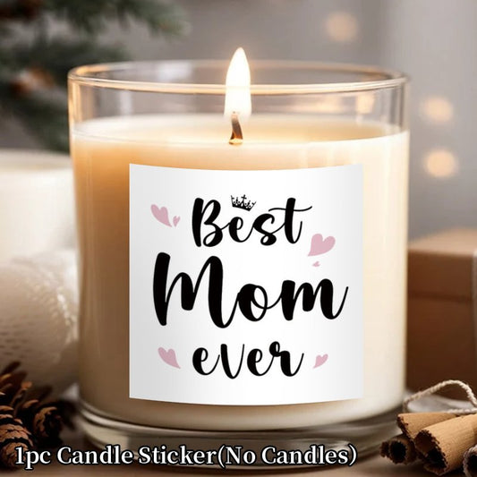 Autocollant décoratif pour bougie « Best Mom Ever » cadeau fête des mères femme