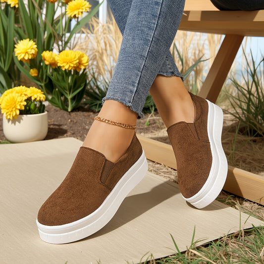 Scarpe donna slip-on con piattaforma stile casual elegante per primavera